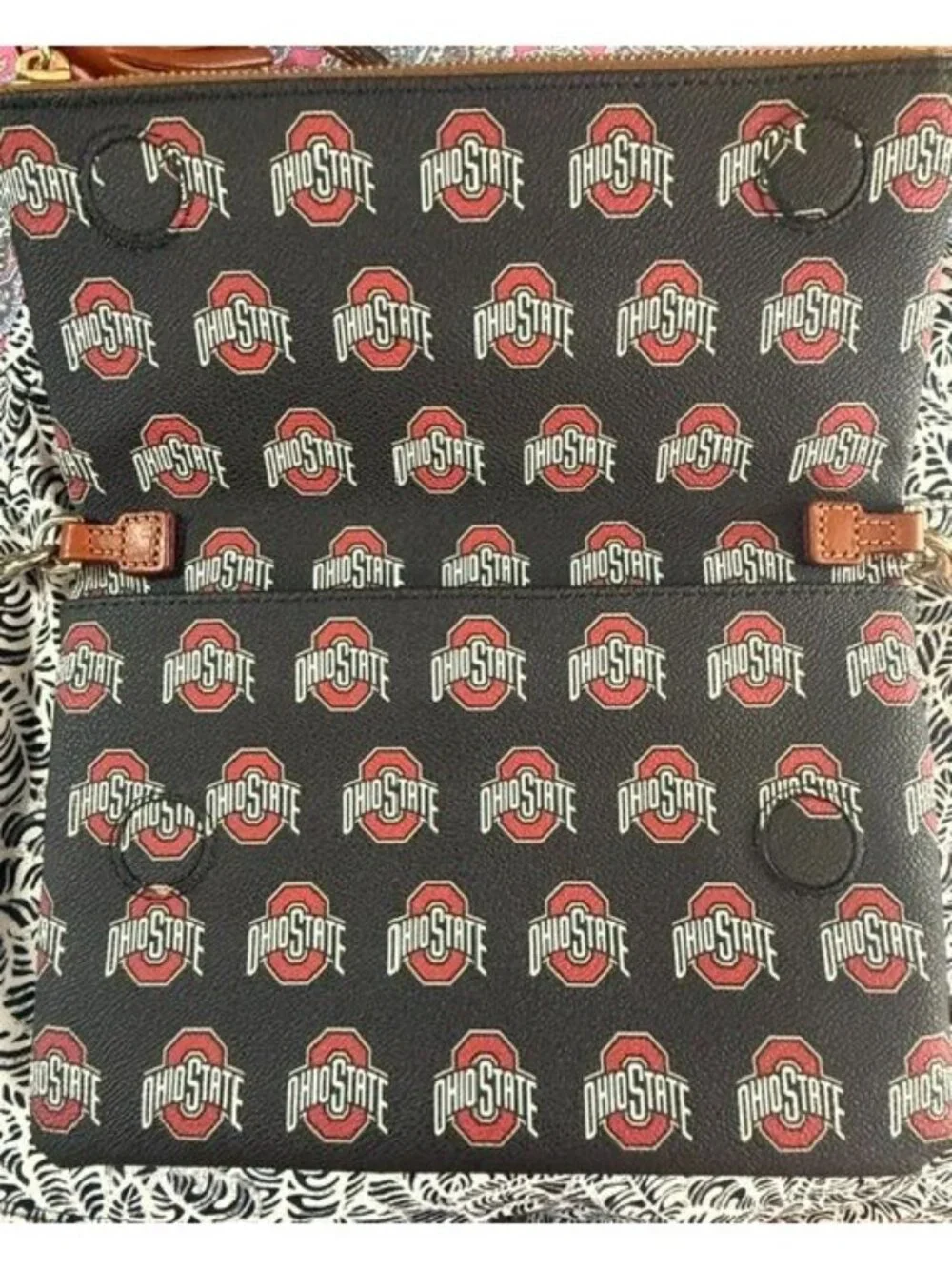 Dooney & Bourke OHIO STATE Buckeyes Pebbled Leather Fold Over Crossbody - Picture 5 of 8